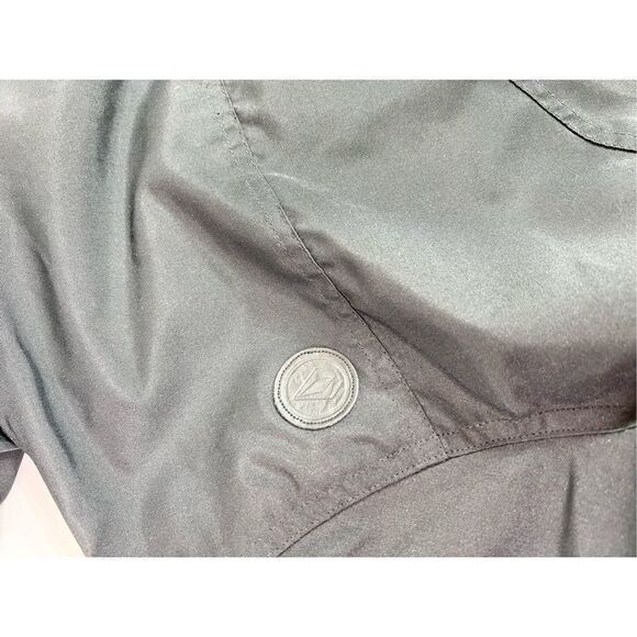 Volcom Enemy Stone Windbreaker Womens Small Black Hooded Front Zip Snap Button - Picture 10 of 13